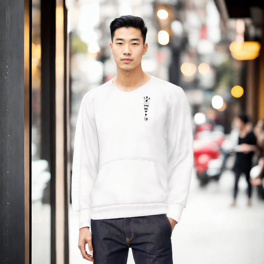 White “Luna Divina” Hooded Sweatshirt for Men