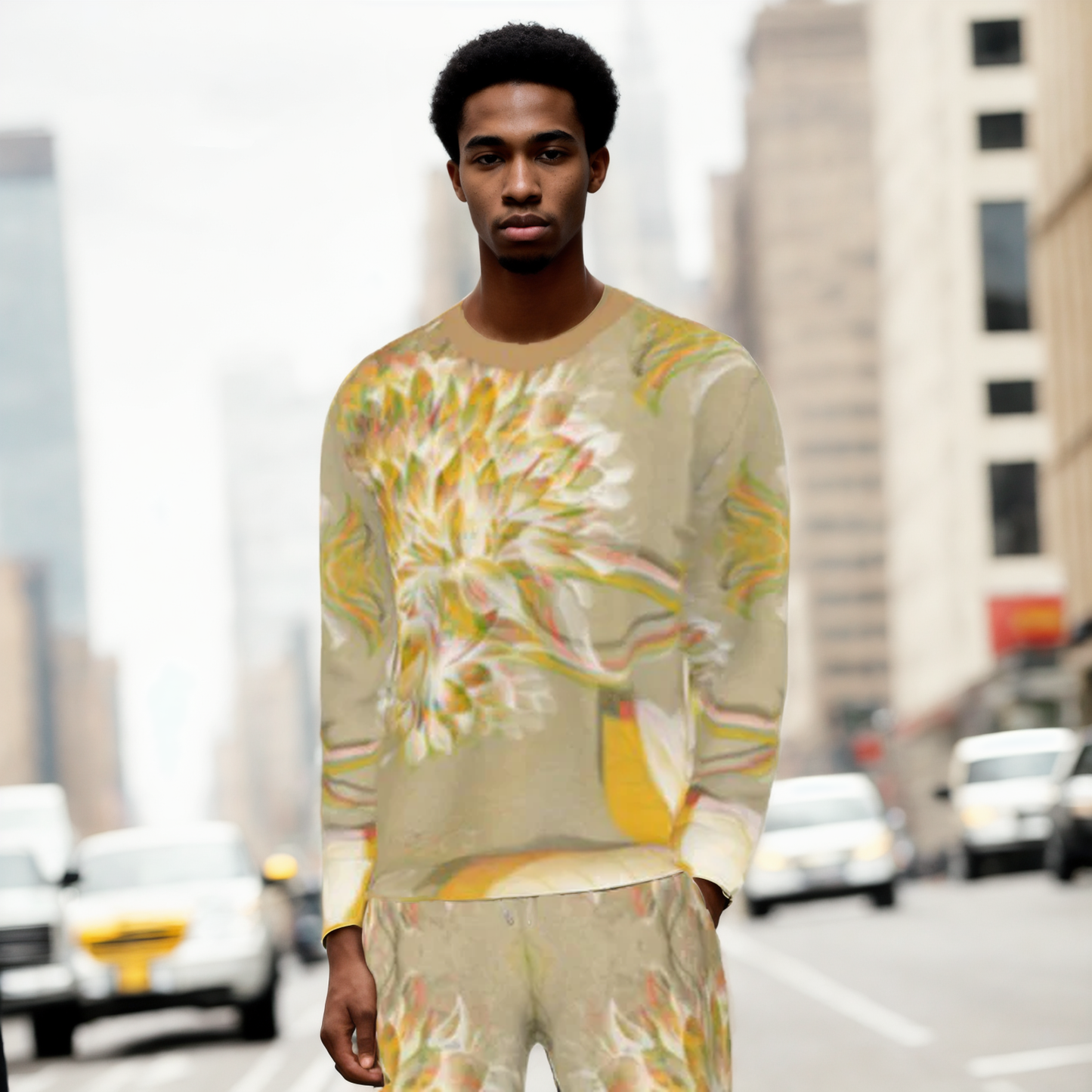 Floral - Men's Sweatshirt in 350g Softshell Jersey