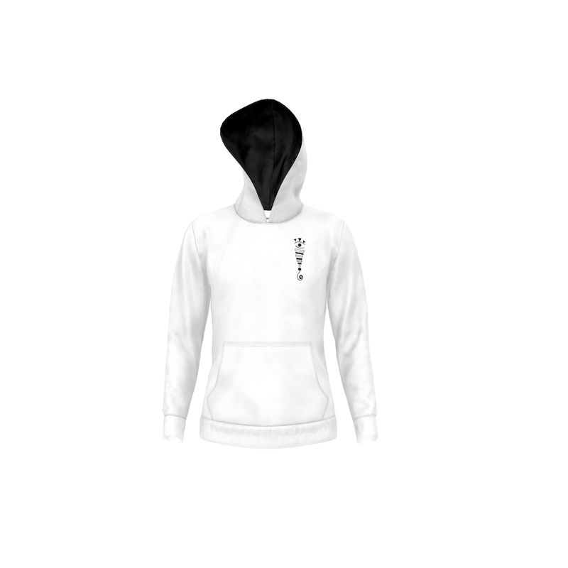 White “Luna Divina” Hooded Sweatshirt for Men