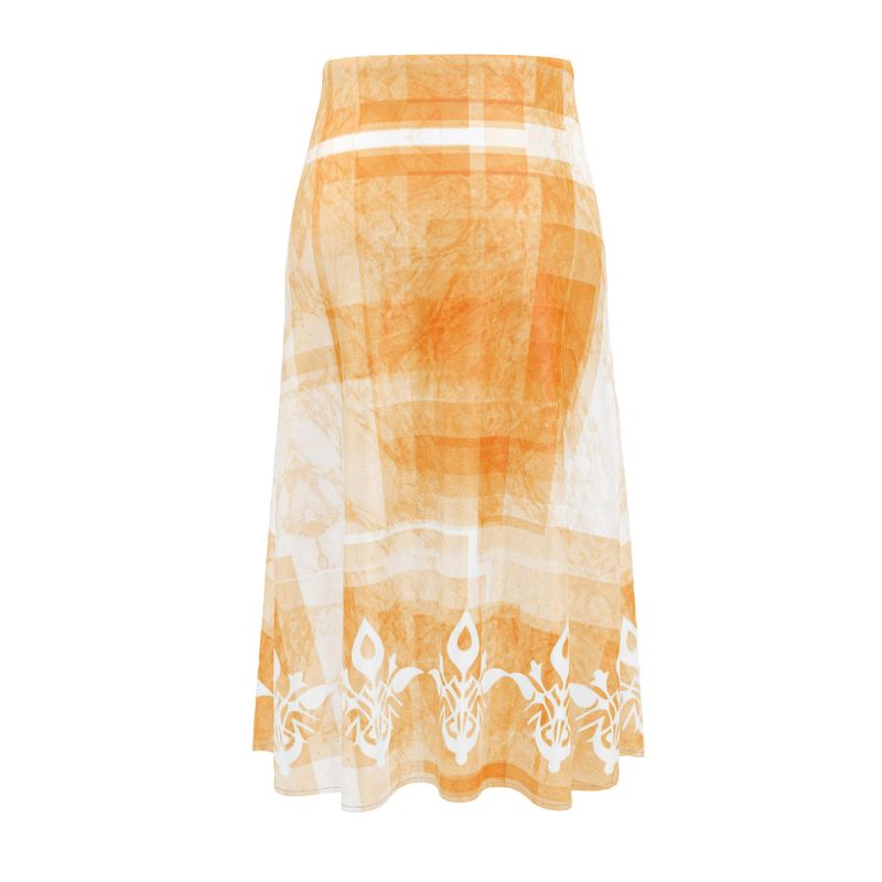 “Tabula Illuminata” Long Midi Skirt (Orange)