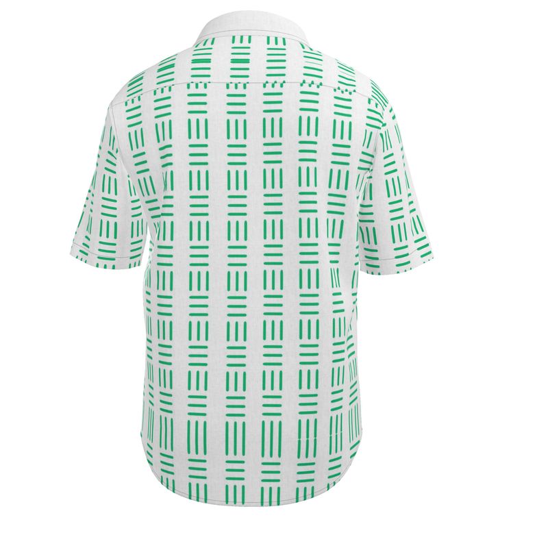 Aquae Versus Natural Linen Short Sleeve Shirt (Green) 