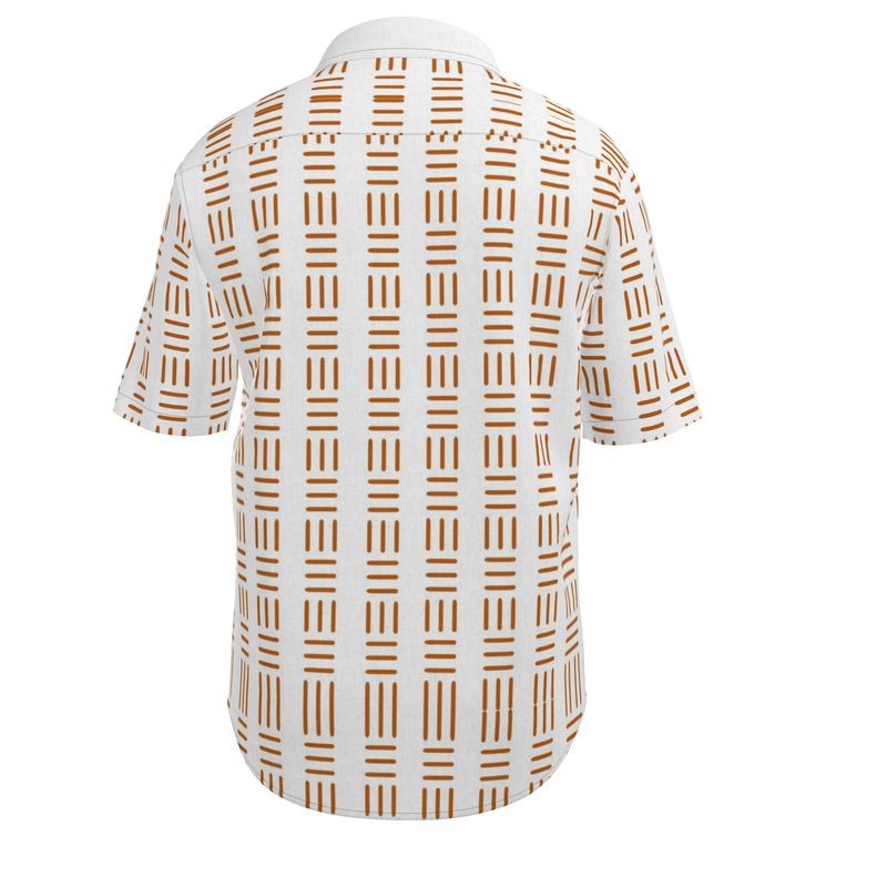 Aquae Versus Natural Linen Short Sleeve Shirt (Cognac)