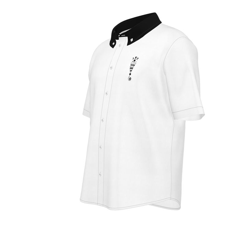 Chemise à Manches Courtes en Cotton Satin "Nobilitas" (Noir)