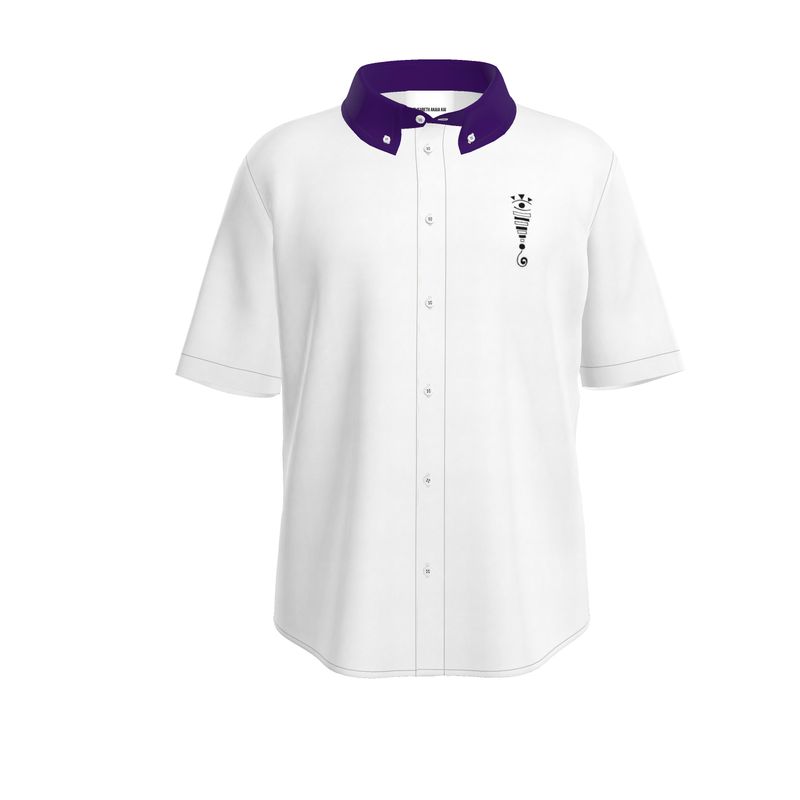 “Nobilitas” Cotton Satin Short Sleeve Shirt (Purple)