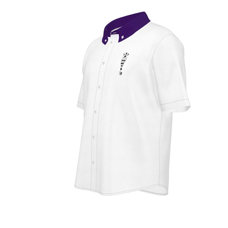 “Nobilitas” Cotton Satin Short Sleeve Shirt (Purple)