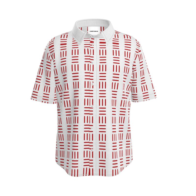 Aquae Versus Natural Linen Short Sleeve Shirt (Red) 