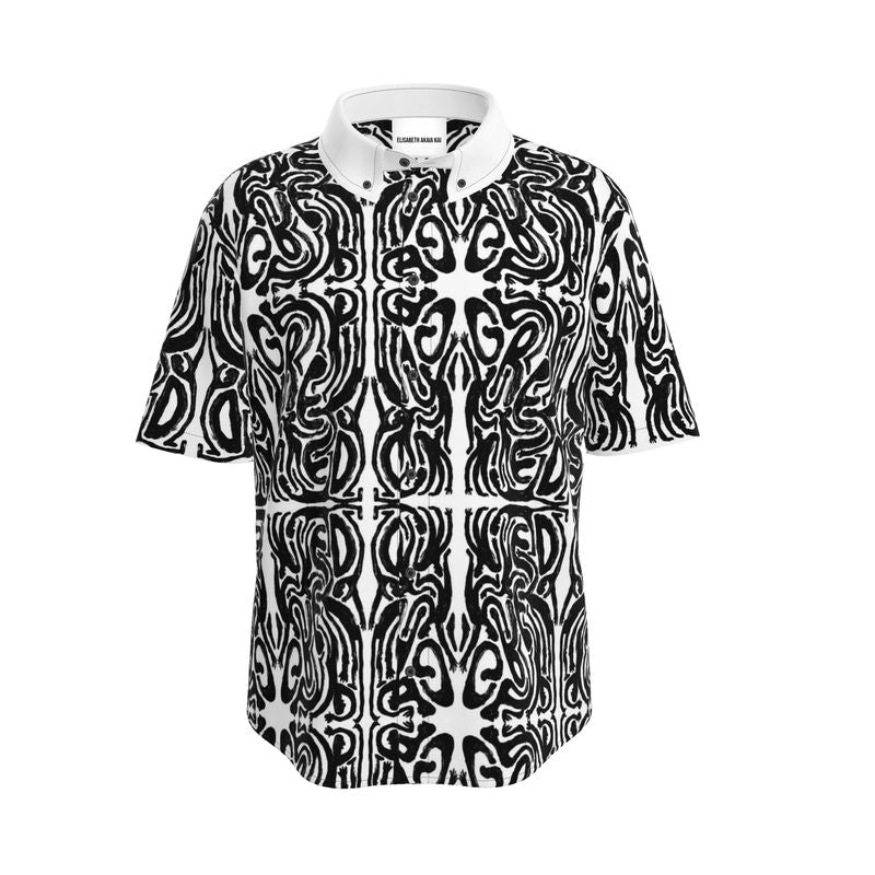 Short Sleeve Cotton Satin Shirt "Equus zebra"