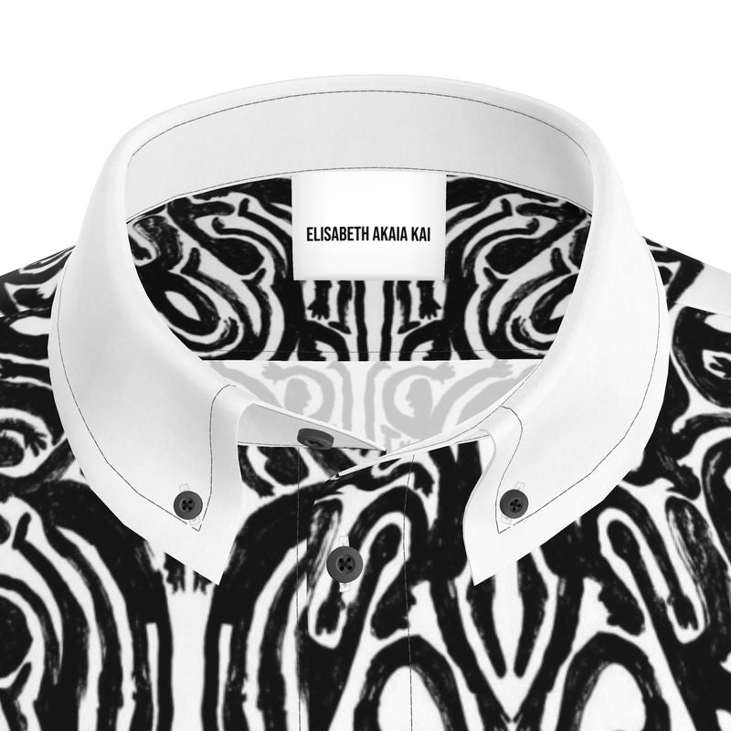 Short Sleeve Cotton Satin Shirt "Equus zebra"