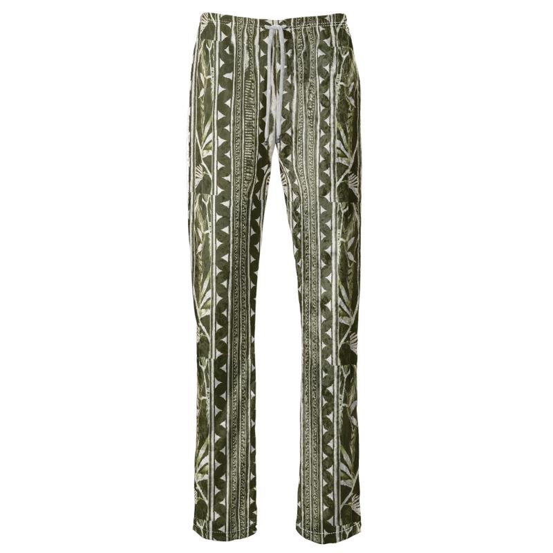 Pantalon "Hortus Viridis" en panne de velours écrasé de 245g