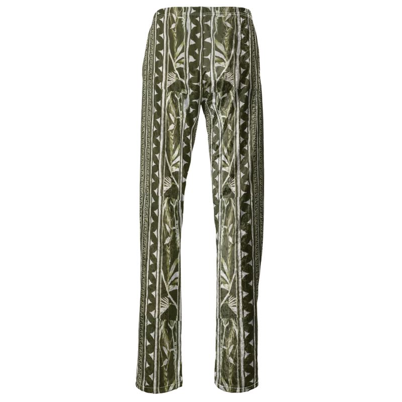 “Hortus Viridis” pants in 245g crushed velvet pane