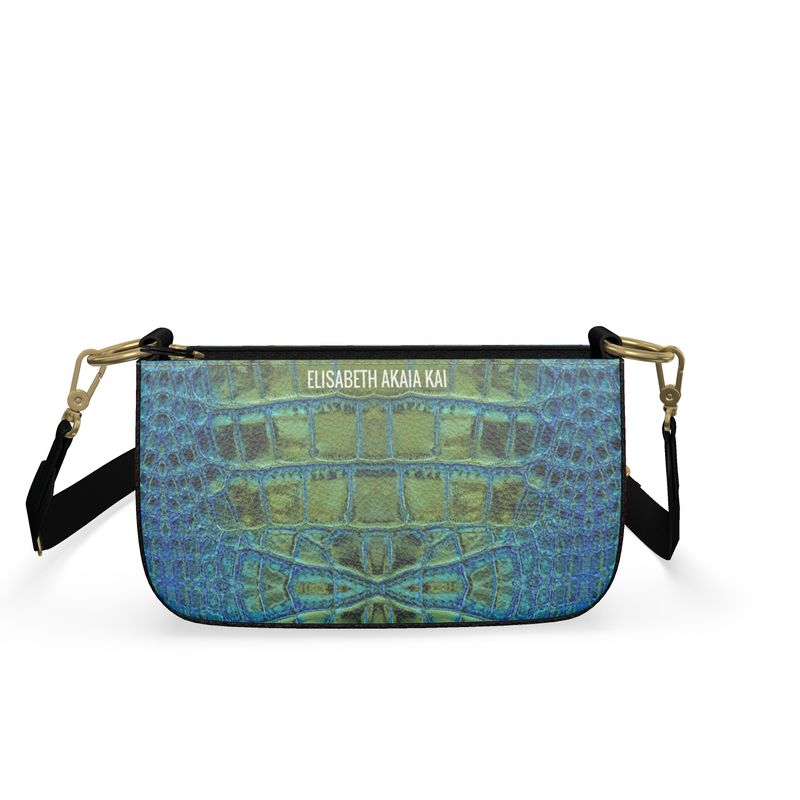 Zipped pouch with shoulder strap "Viridis Regalis"