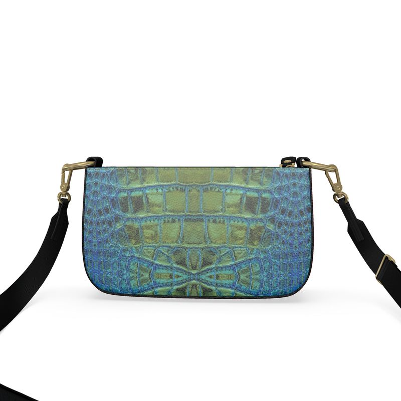 Zipped pouch with shoulder strap "Viridis Regalis"