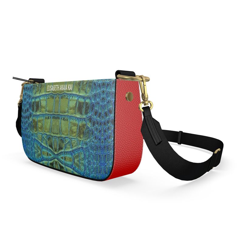 Zipped pouch with shoulder strap "Viridis Regalis"