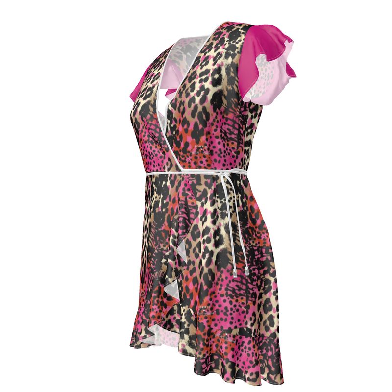 Robe à volant "Panthera Rosea"