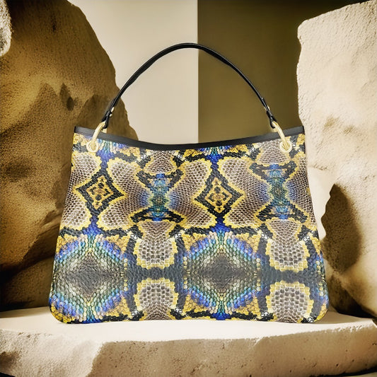 “Python Iris” textured nappa leather bag