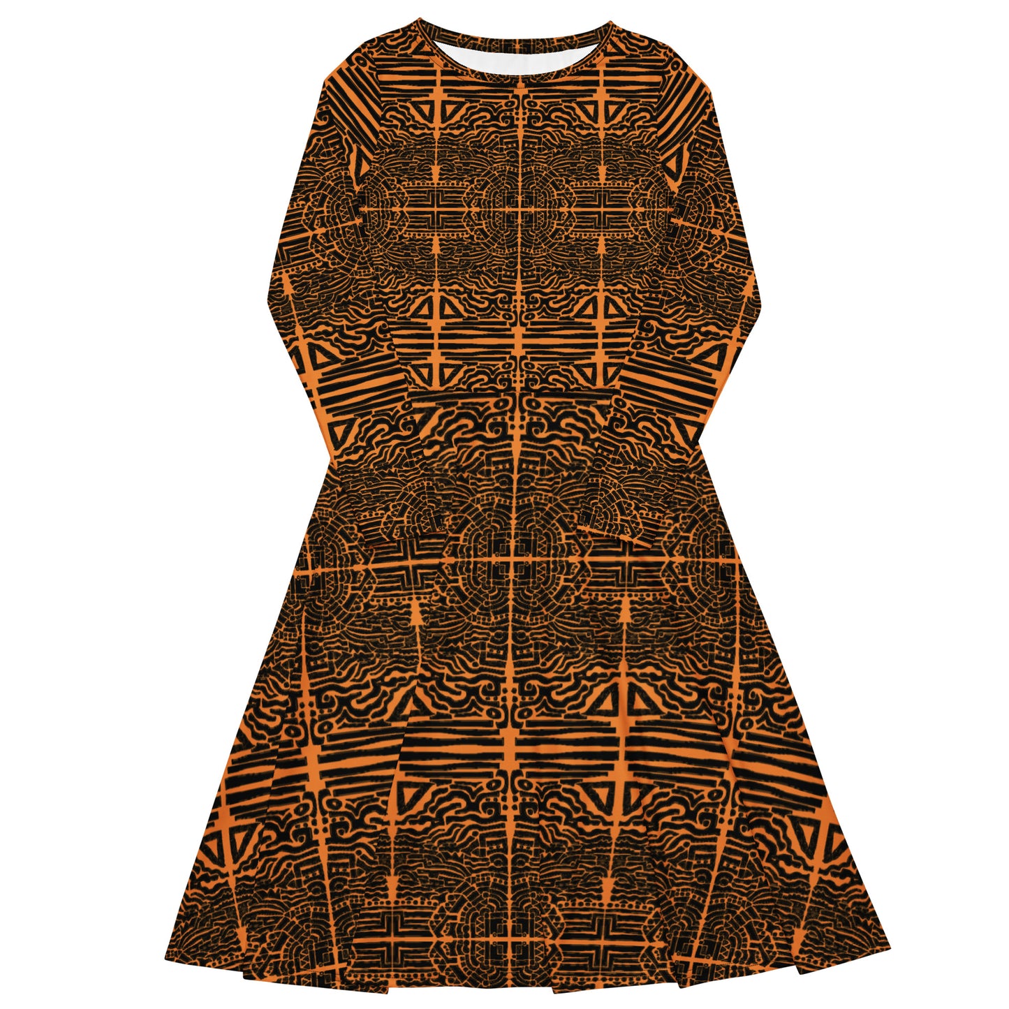 Orisha - Long-sleeved dress with all-over print