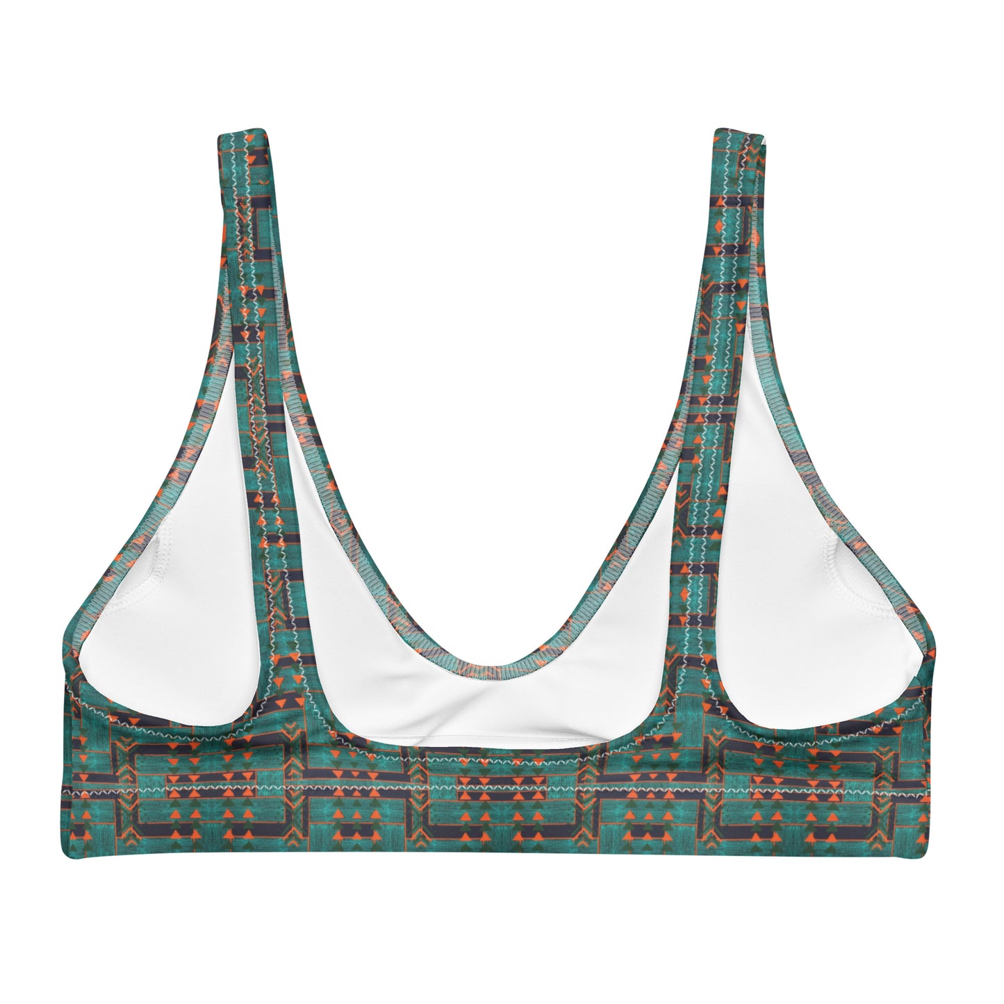 Emerald Labyrinth - Padded eco-friendly swimsuit top 