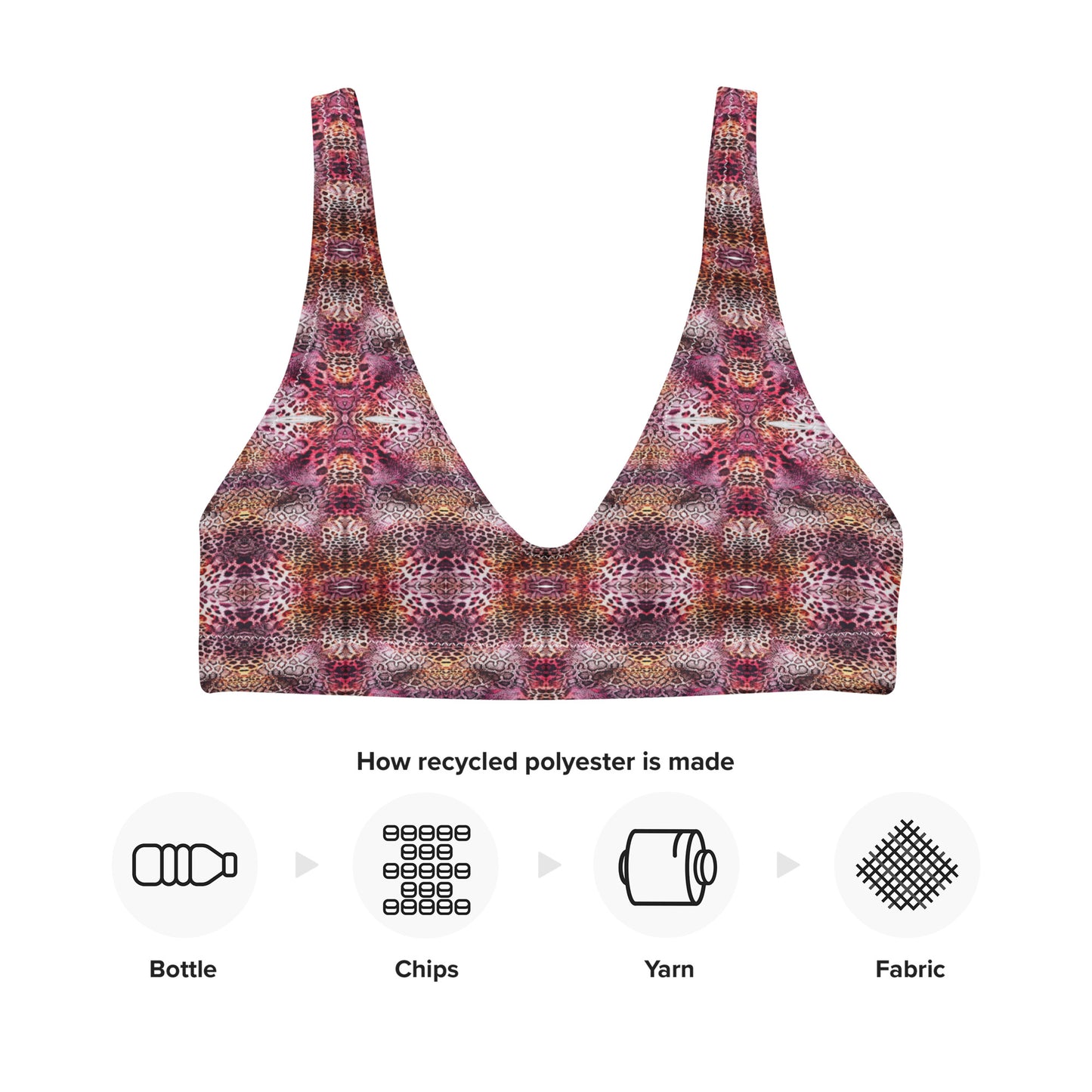 Eco-responsible swimsuit top "Equus Rosaceus"