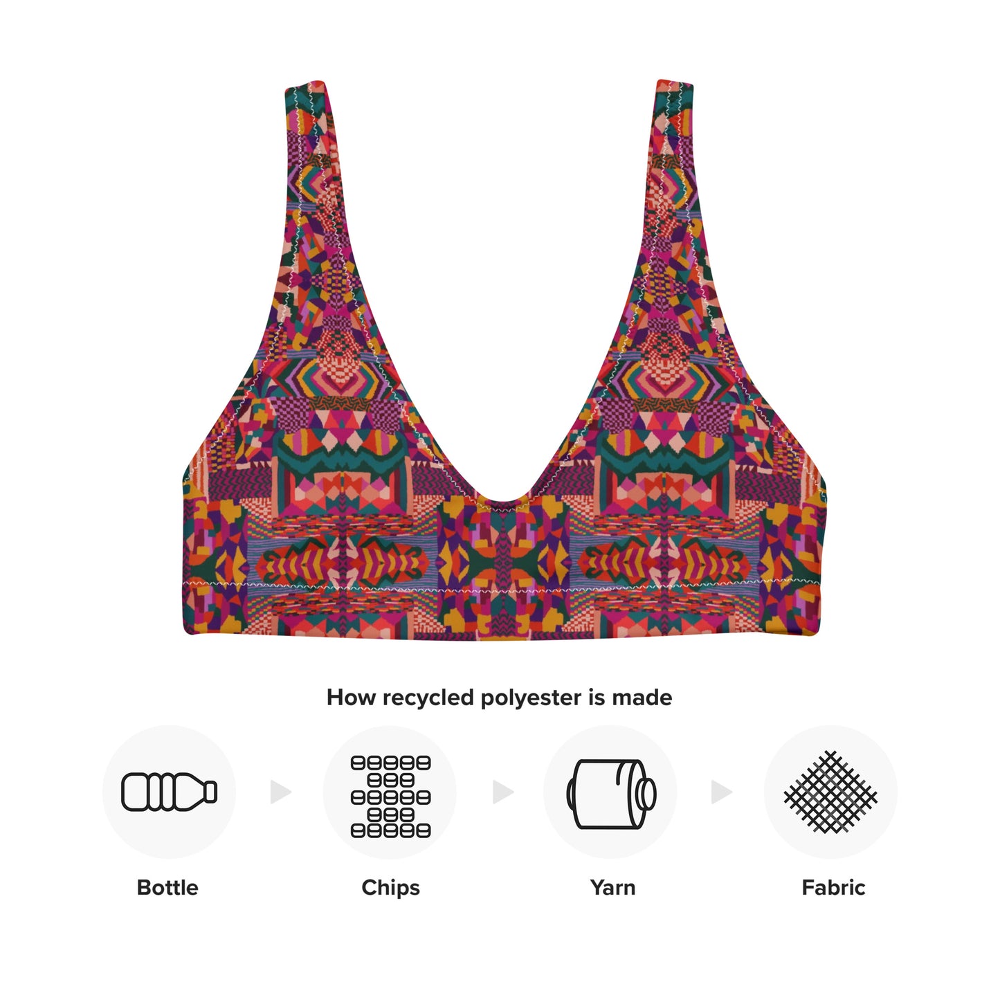 Eco-responsible padded “Solis Ruber” swimsuit top