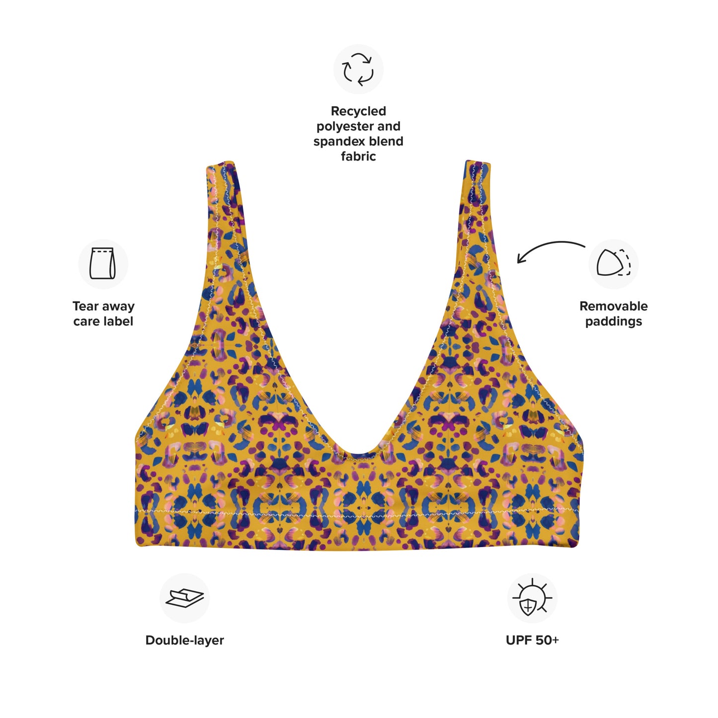 Eco-responsible padded swimsuit top