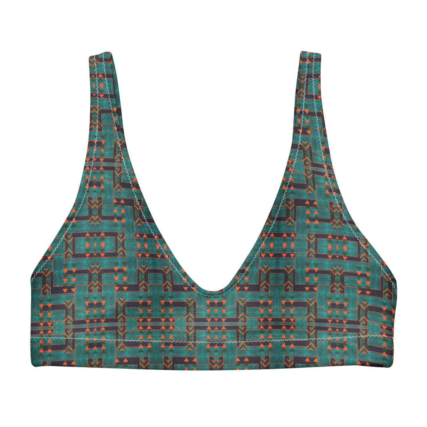 Emerald Labyrinth - Padded eco-friendly swimsuit top 