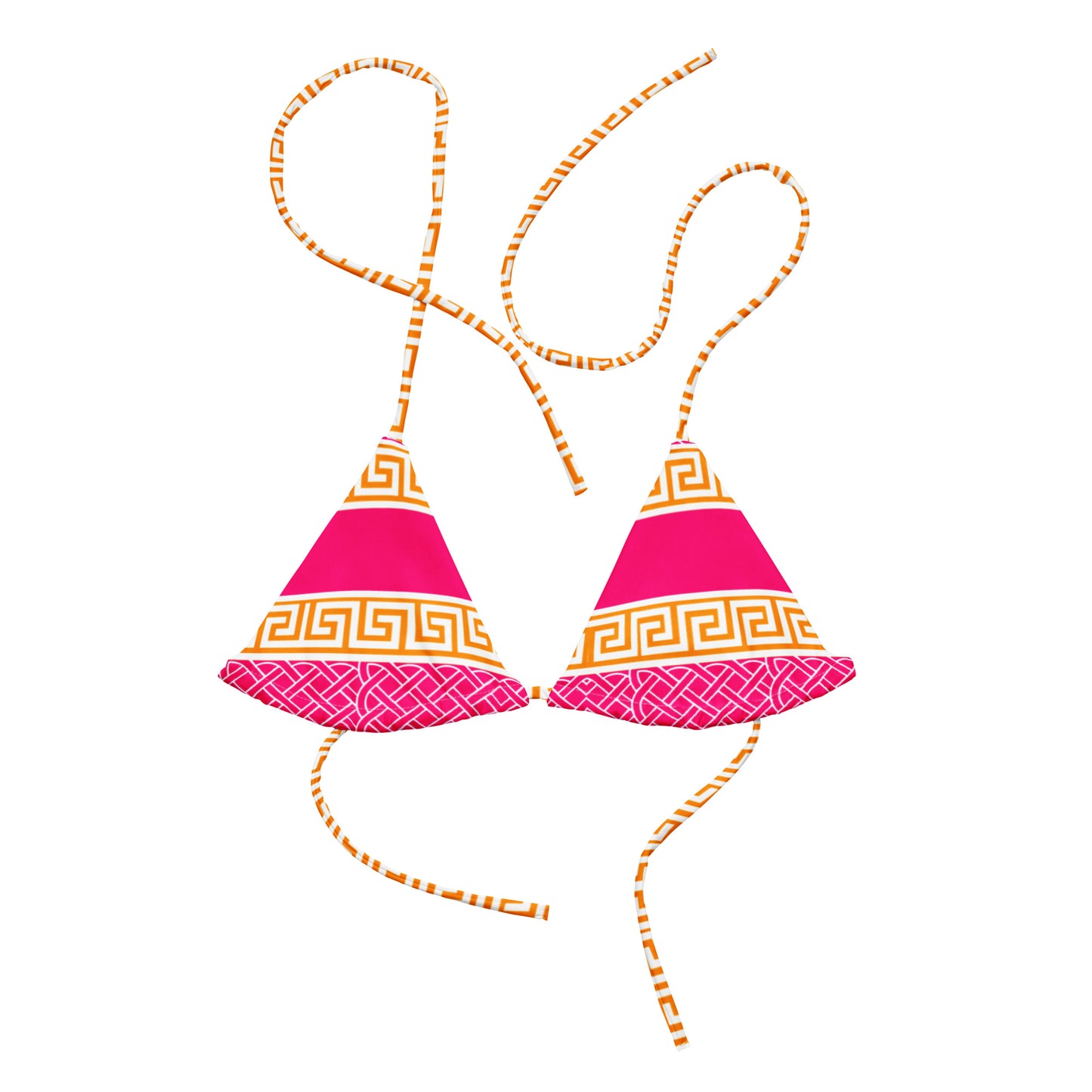 Eco-responsible “Undas Gladiatores” Padded Bikini Swimsuit Top (Pink)