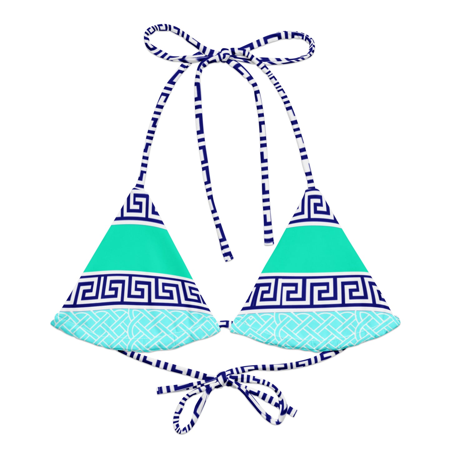 Eco-responsible “Undas Gladiatores” Padded Bikini Swimsuit Top (Blue)