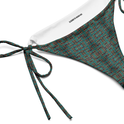 Emerald Labyrinth Bikini Bottoms - Eco-Friendly Style and Comfort