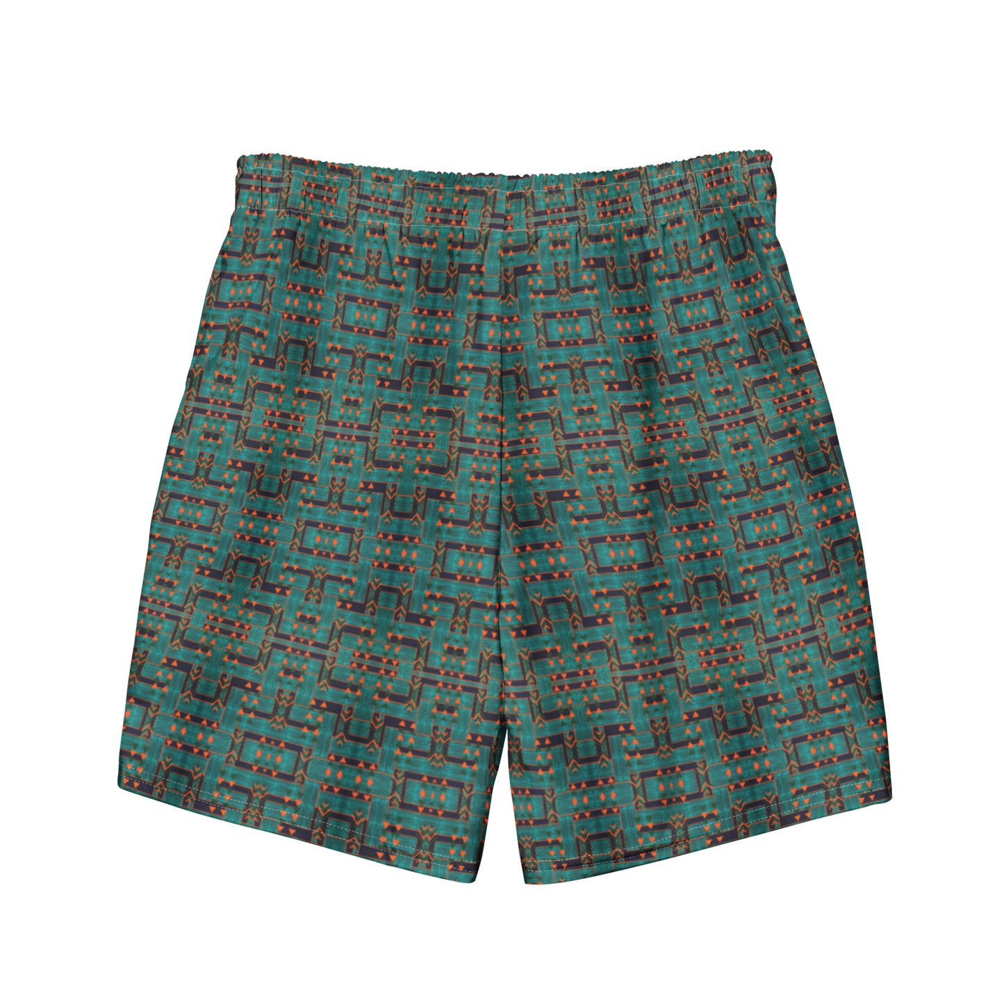 Men's All Over Recycled Swim Shorts - Emerald Labyrinth