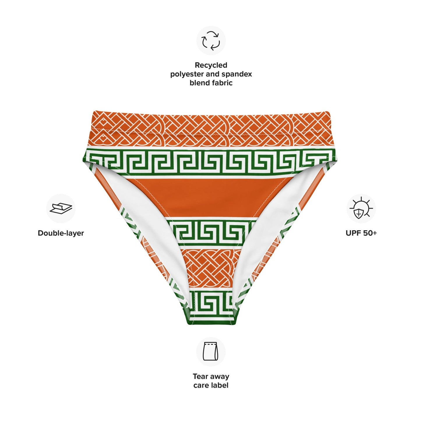 Bas de Maillot de Bain Bikini Rembourré "Undas Gladiatores" Éco - responsable (Orange) - Élisabeth Akaïa Kaï