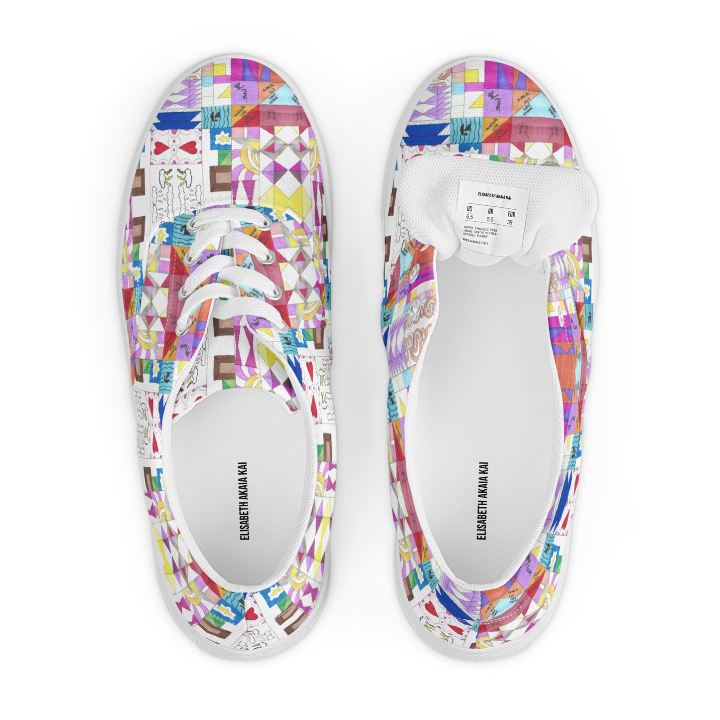 Euphrosynne - Women's canvas tennis shoes with laces
