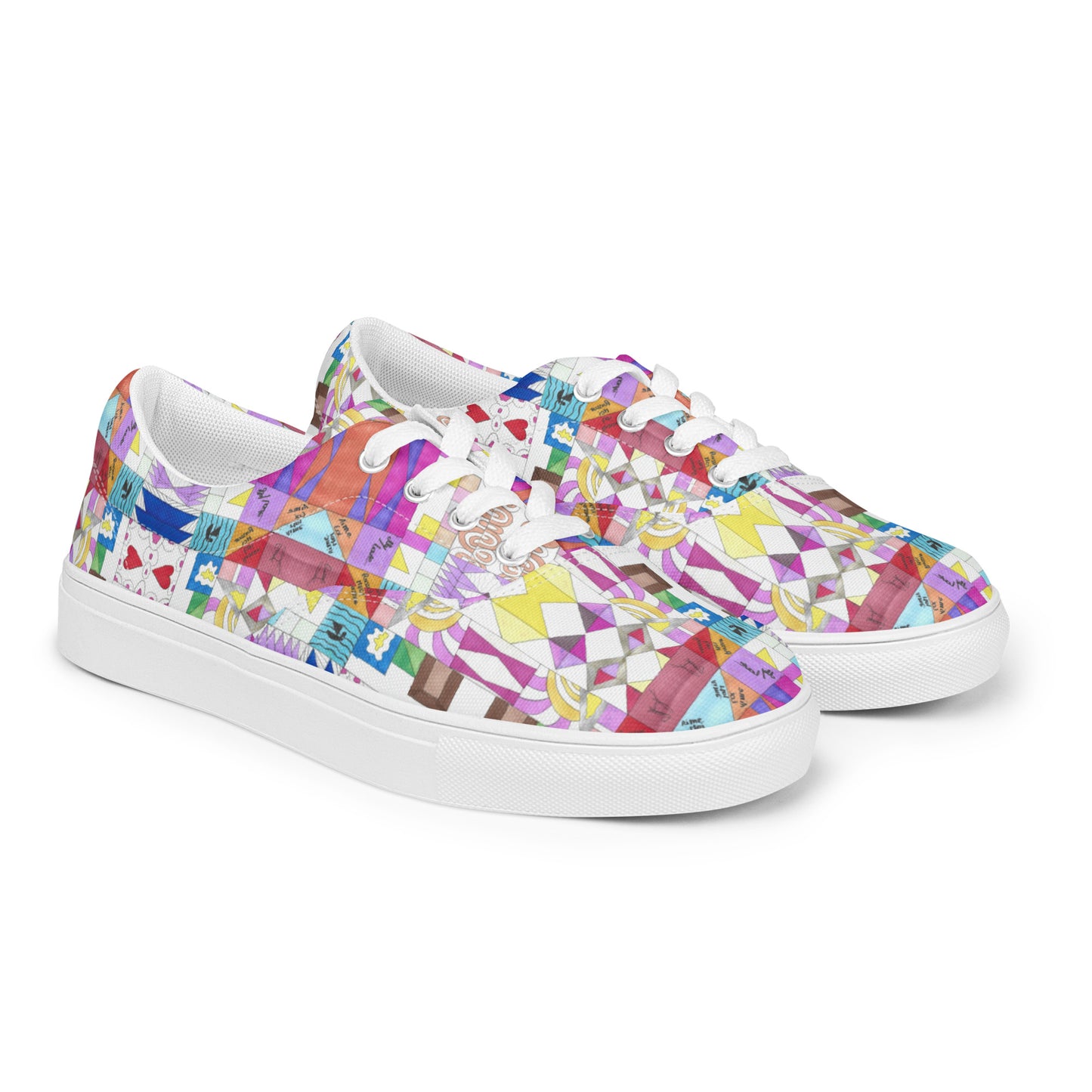 Euphrosynne - Women's canvas tennis shoes with laces